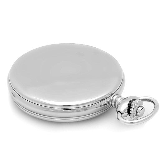 Silver Railroad Style Charles Hubert Pocket Watch & Chain #3756-WRR - Executive Gift Shoppe