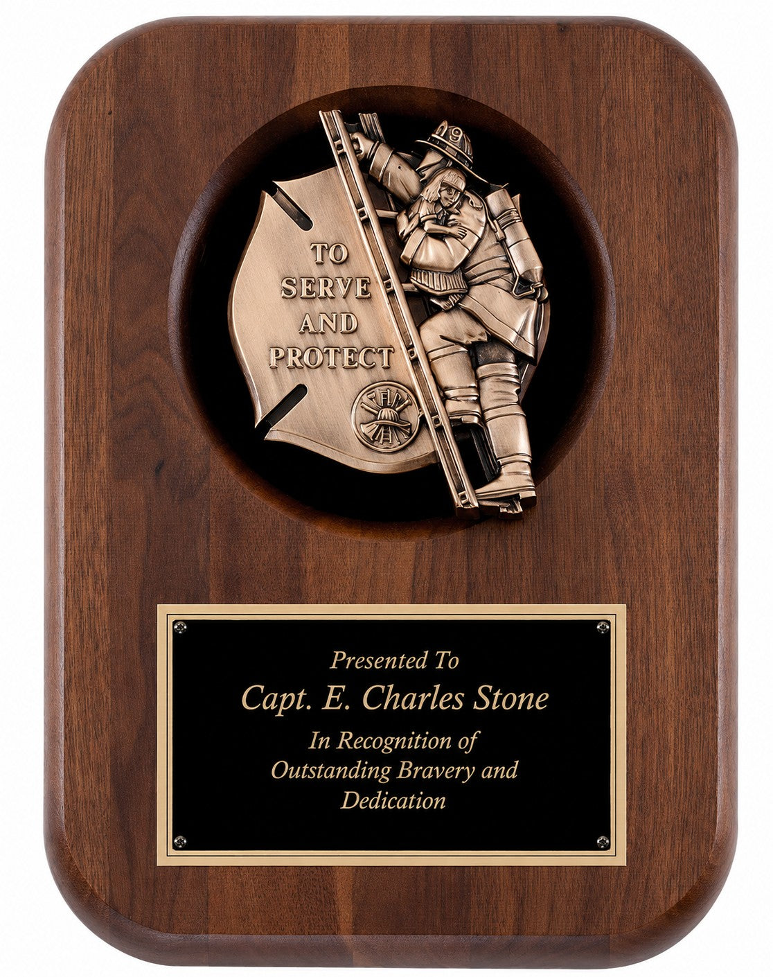 Personalized To Serve And Protect Firefighter's Plaque