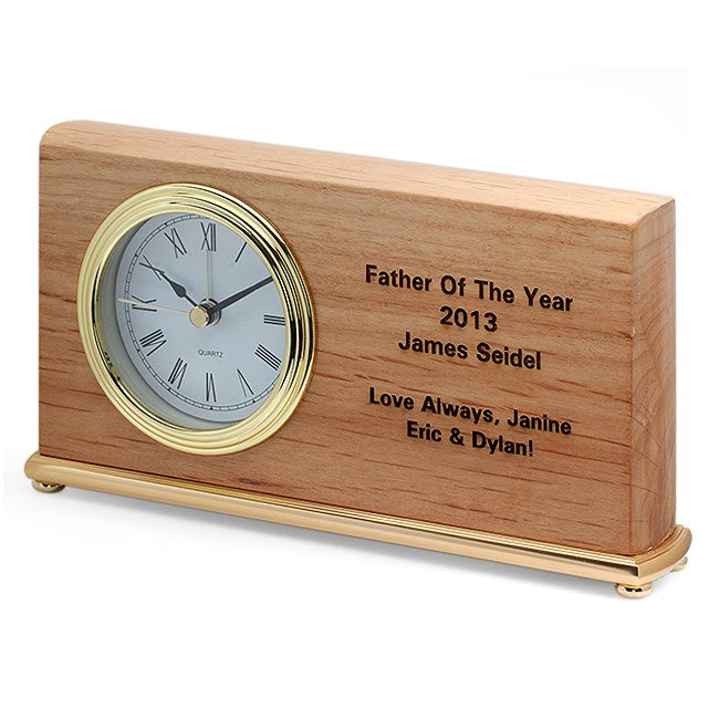 Personalized Father Of The Year Desk Clock