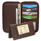 Premium Leather Double Zipper Closing Lady's Checkbook Clutch