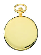 Satin Goldtone Charles Hubert Pocket Watch & Chain #3905-G - Executive Gift Shoppe