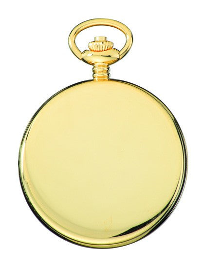 Satin Goldtone Charles Hubert Pocket Watch & Chain #3905-G - Executive Gift Shoppe