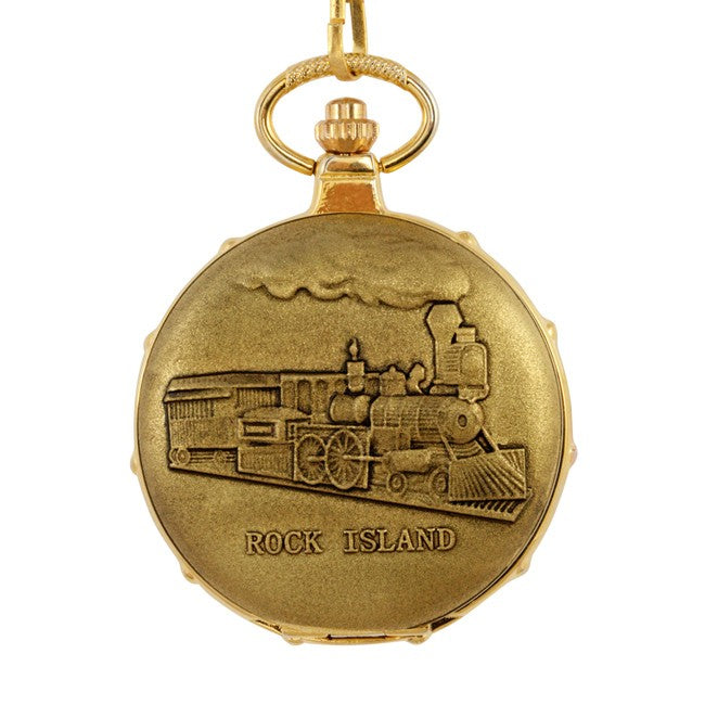 Walking Liberty Half Dollar Goldtone Pocket Watch & Chain - Executive Gift Shoppe