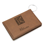 Initial Monogram Dark Brown ID Holder & Keychain