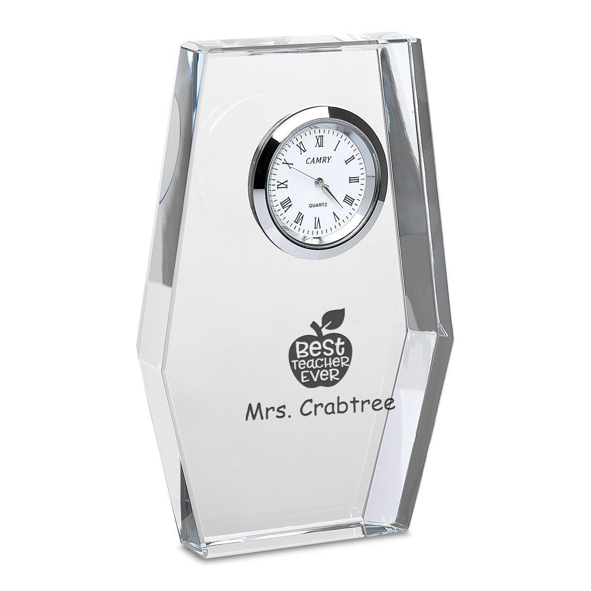 Best Teacher Ever Personalized Crystal Desk Clock