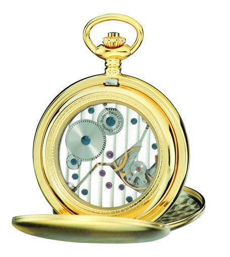 Gold Charles Hubert Pocket Watch & Chain #3907-GRR - Executive Gift Shoppe