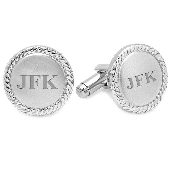 Rope Collection Engraved Stainless Steel Cufflinks Cufflinks