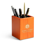 Saddle Finish Wood Dentist Theme Personalized Pen and Pencil Cup