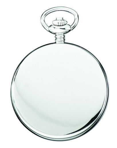 Satin Silver Charles Hubert Pocket Watch & Chain #3905-W - Executive Gift Shoppe