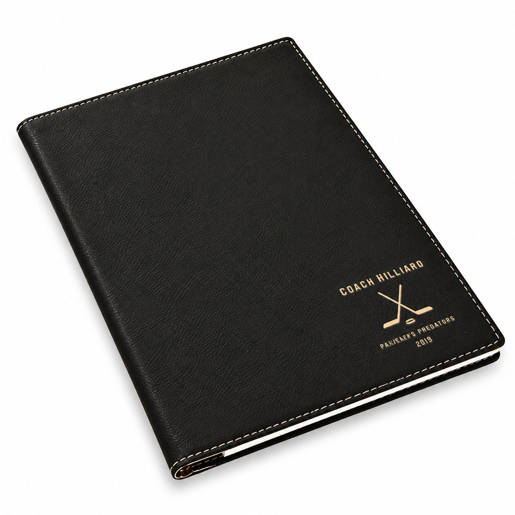 Hockey Coach's Personalized Black Leatherette Portfolio