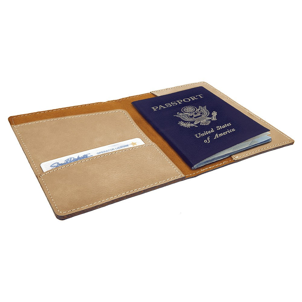 Personalized Light Brown Passport Holder