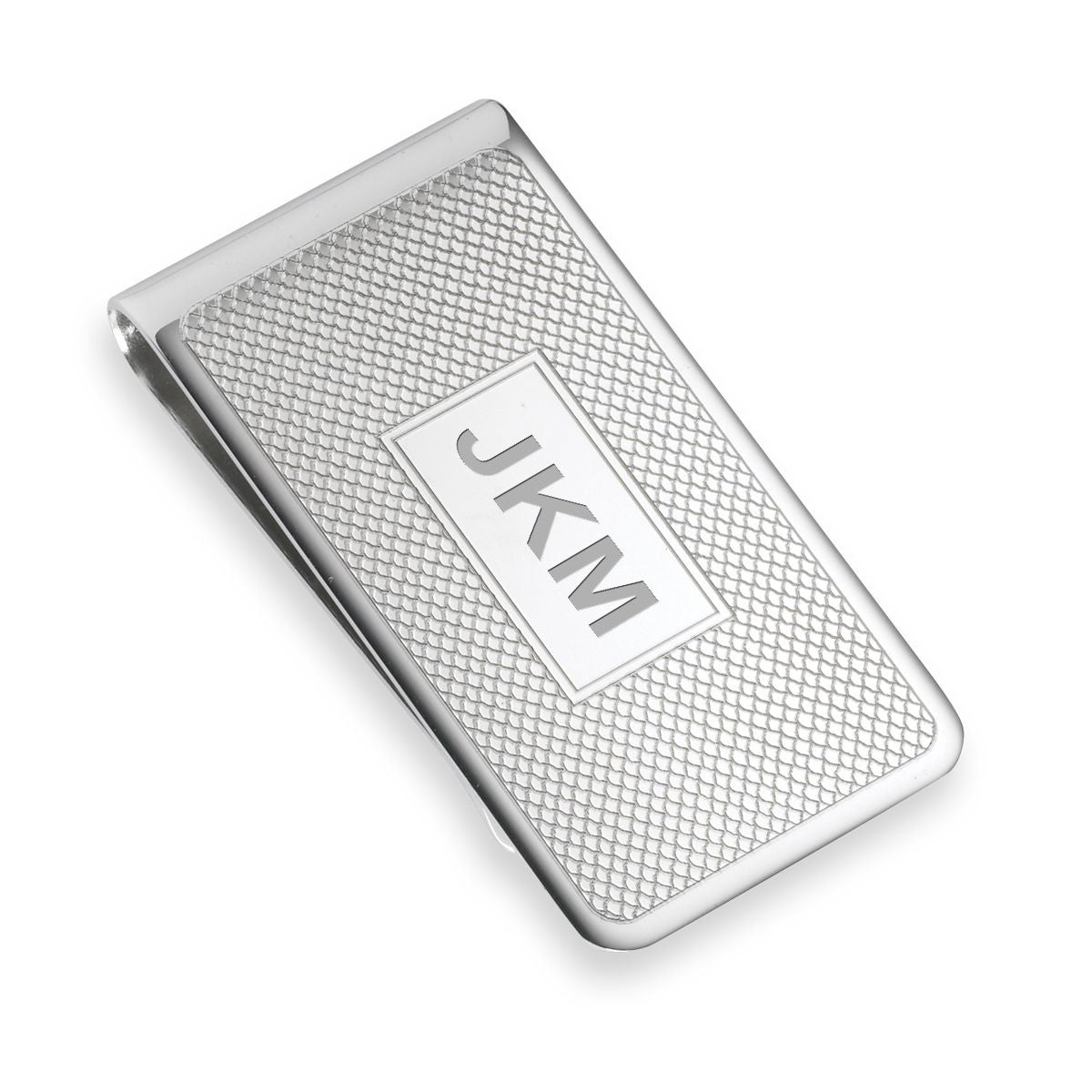 Houndstooth Collection Sterling Silver Engravable Money Clip