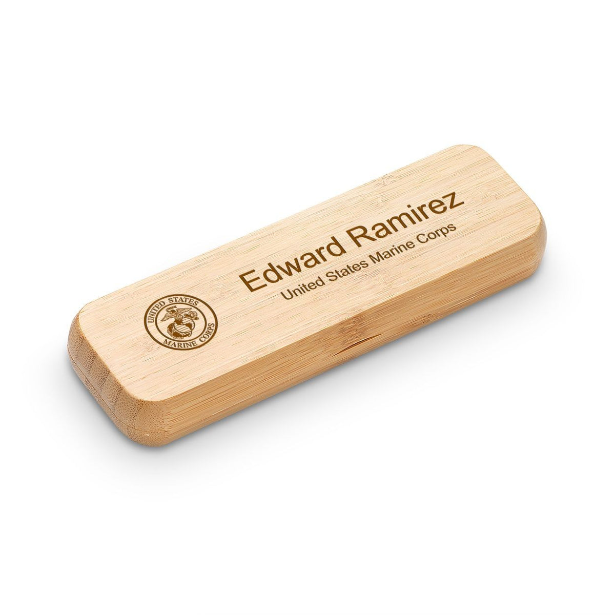 Marines Laser Engraved Bamboo Pen and Box Set