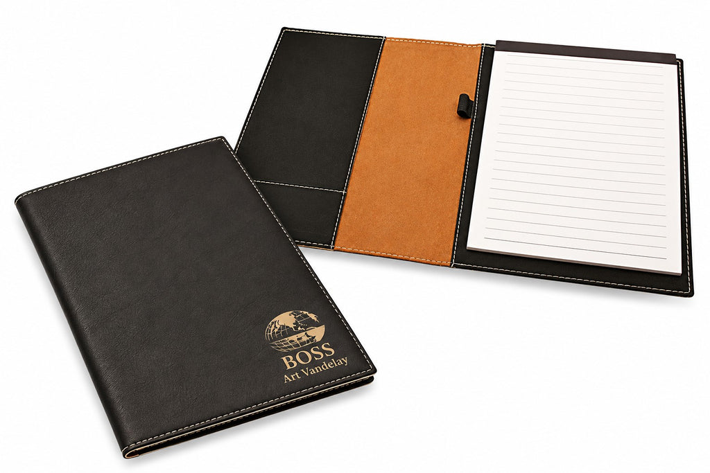 World's Best Boss Black Leatherette Mini Portfolio