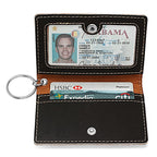 Initial Monogram Black ID Holder & Keychain