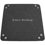 Personalized Black & Silver Men's Valet Tray with Folding Snaps