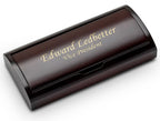 Personalized Black & Gold Dual Pen Set With Cherry Finished Box