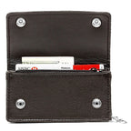 Supersoft Black Leather Biker Wallet with Change Pouch