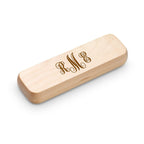 Script Monogram Theme Personalized Maple Wood Double Pen and Box Set