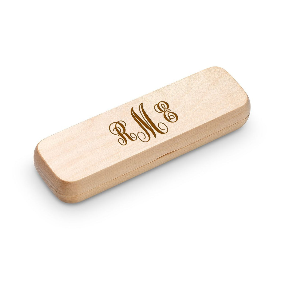 Script Monogram Theme Personalized Maple Wood Double Pen and Box Set