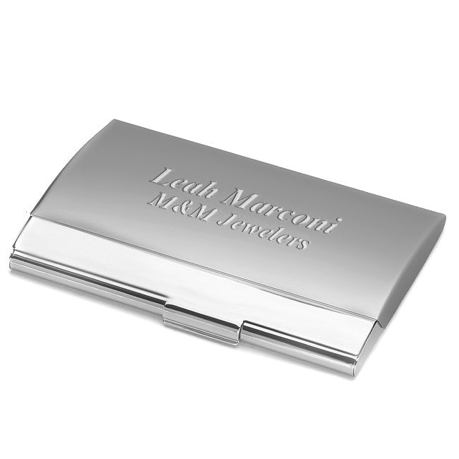 Two Tone Engraved Business Card Case - Executive Gift Shoppe