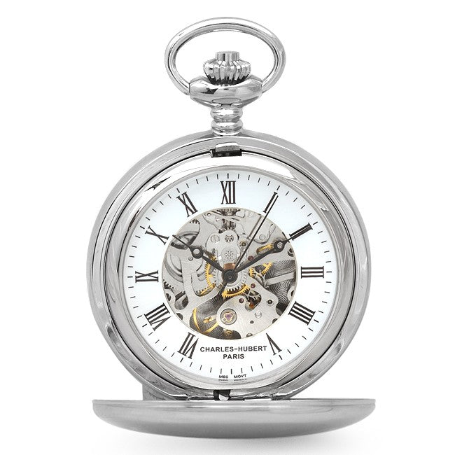 Dual Opening Pocket Watch & Chain - Executive Gift Shoppe