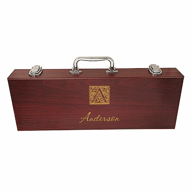 Monogram Rosewood Barbecue Set - Executive Gift Shoppe