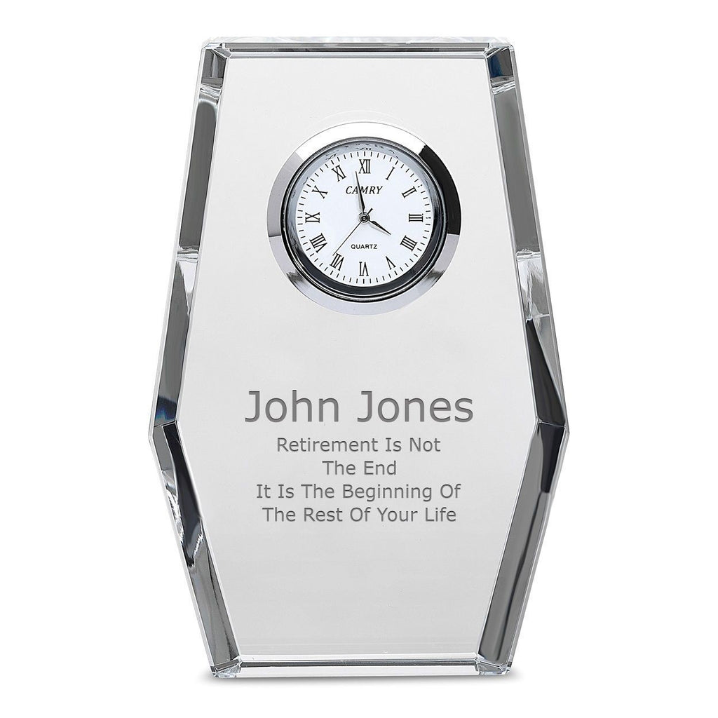 Distinuished Collection Personalized Crystal Desk Clock
