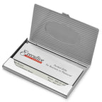 The Oval Engraved Stainless Steel Business Card Holder - Executive Gift Shoppe