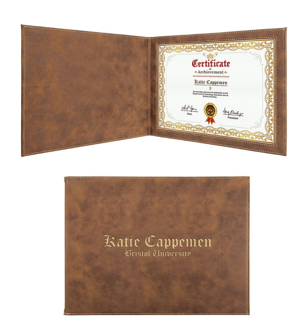 Personalized Rustick Brown Certificate Holder
