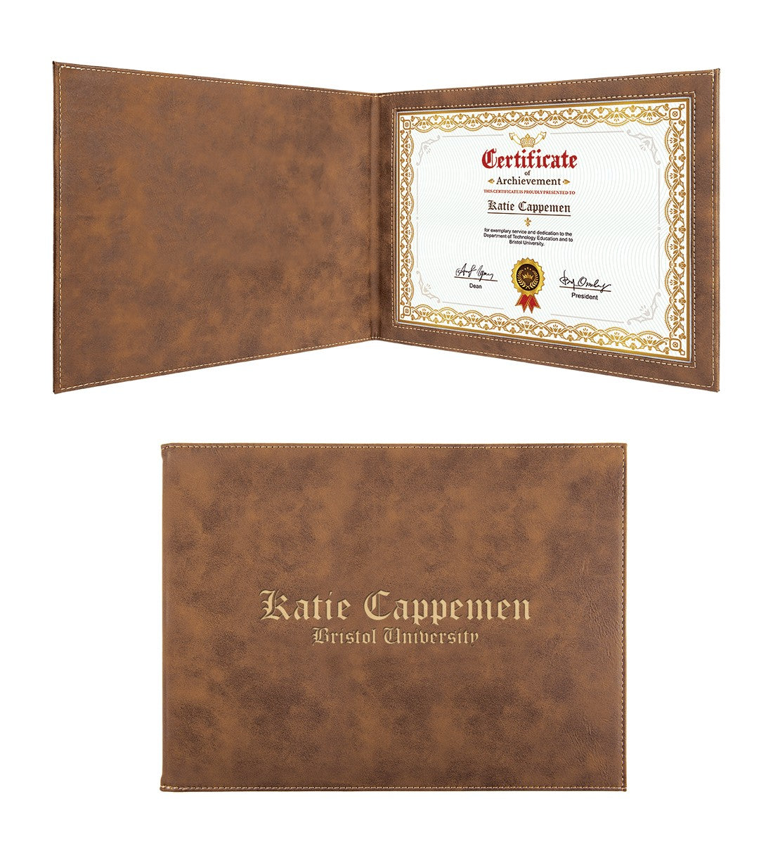 Personalized Rustick Brown Certificate Holder