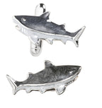 Hand Painted Enamel & Sterling Silver Shark Cufflinks