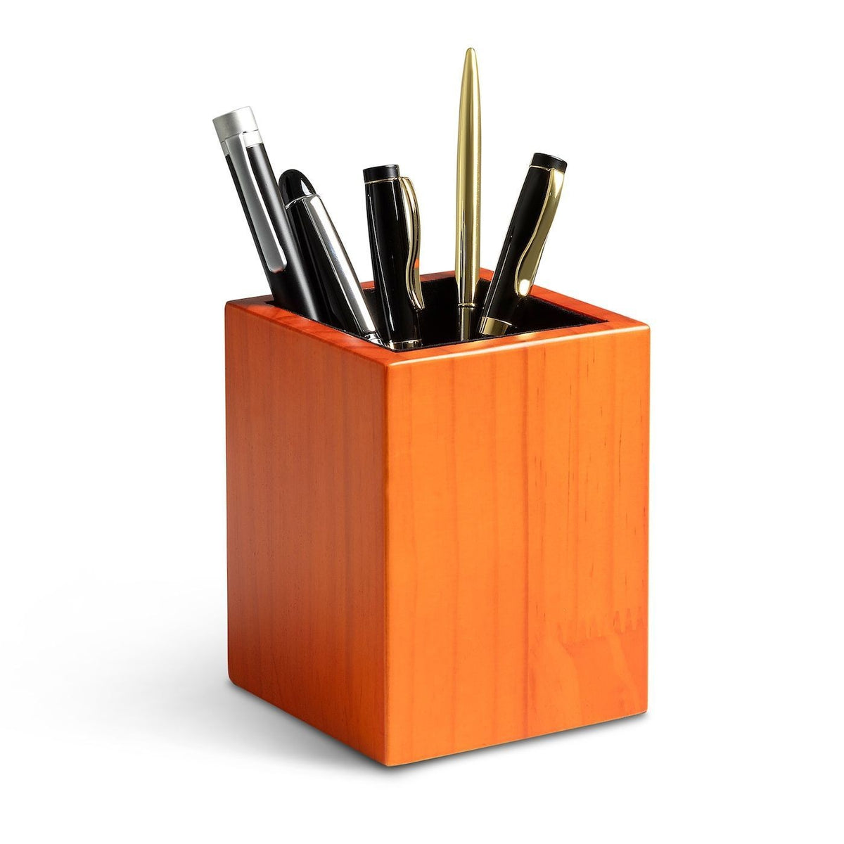 Saddle Finish Wood Personalized Pen and Pencil Cup