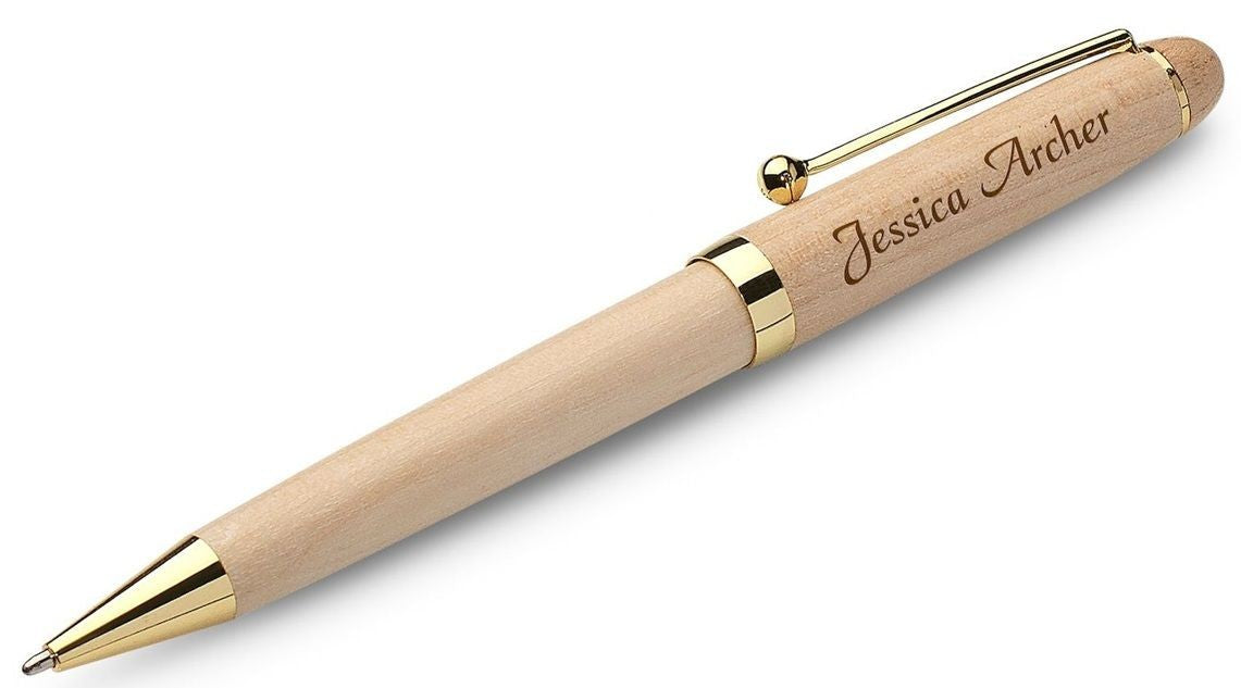 Personalized Maplewood Ballpoint Pen with Laser Engraving
