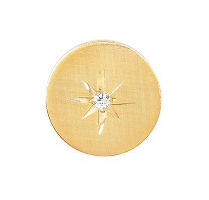 Starburst 14 Karat Gold Tie Tack with Diamond