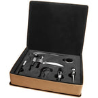 Personalized Light Brown 5 Piece Wine Tool Set