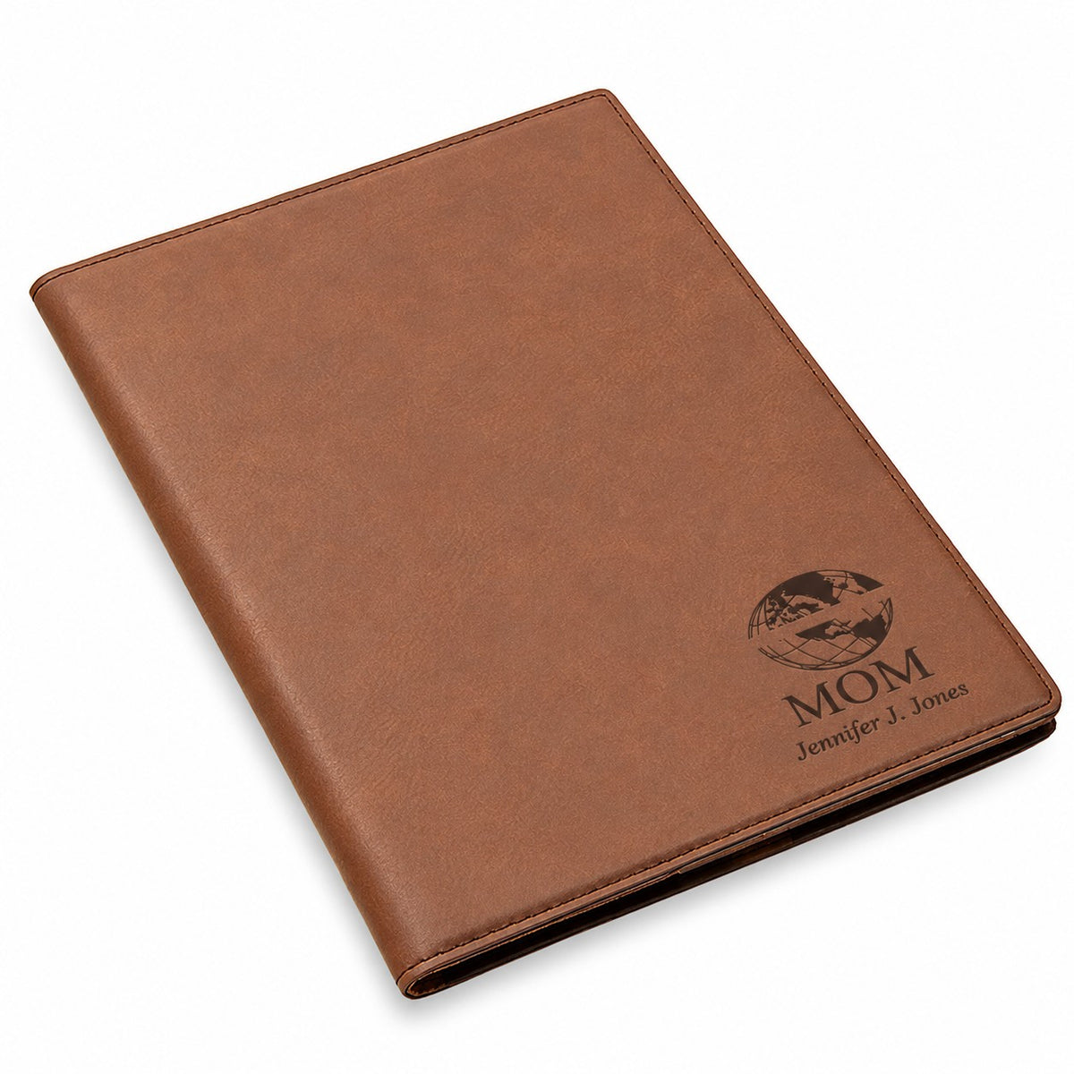 World's Best Mom Brown Leatherette Mini Portfolio