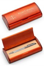 Diamond Cut Personalized Ballpoint Pen with Wood Box for Lawyers