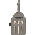 Personalized Gray Golf Bag Tag with Tees