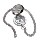 Polished Silver Working Compass with Hanging Chain - Free Engraving