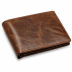 Executive Collection RFID Blocking Brown Leather Bifold Wallet with Double ID Holder