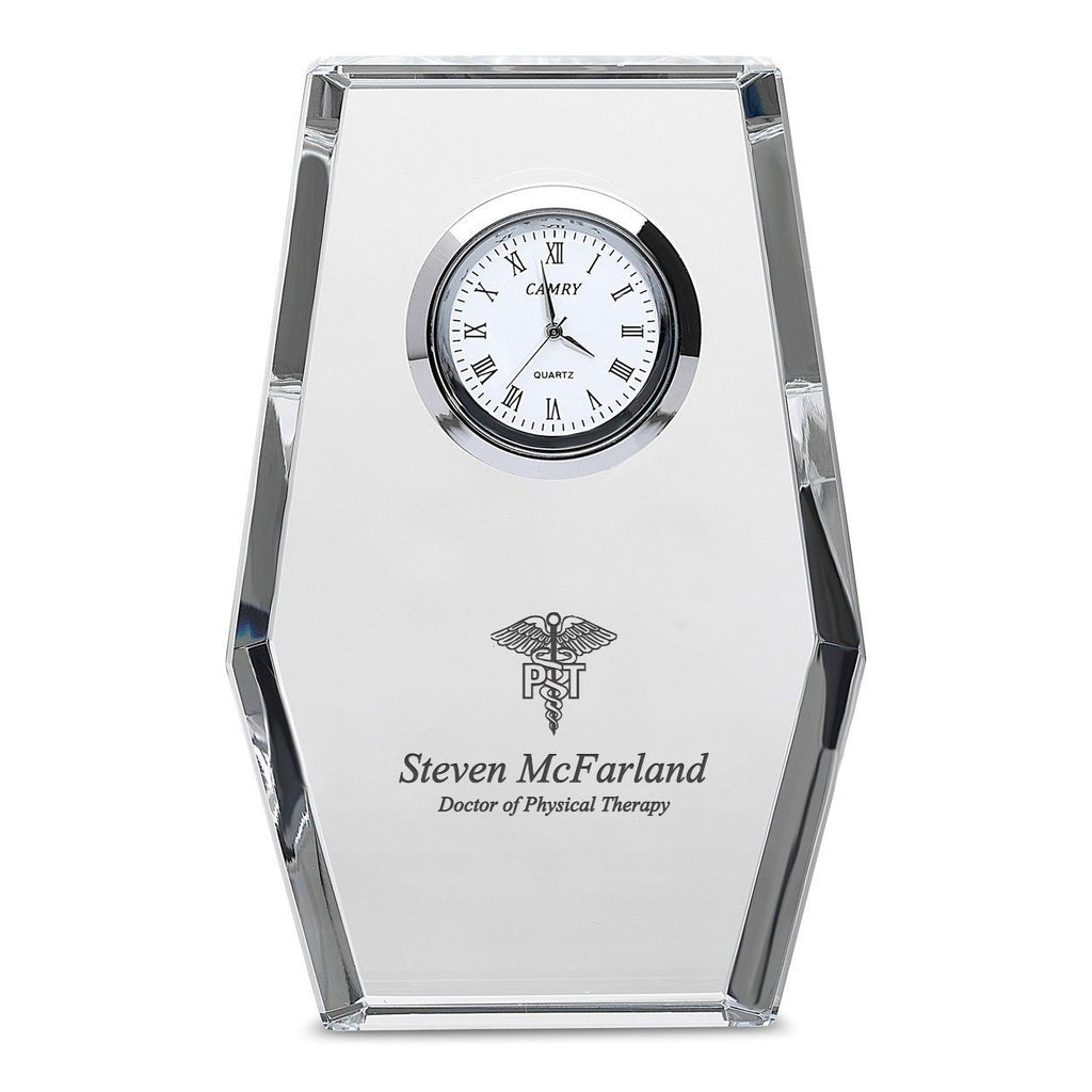 Physical Therapist Personalized Crystal Desk Clock