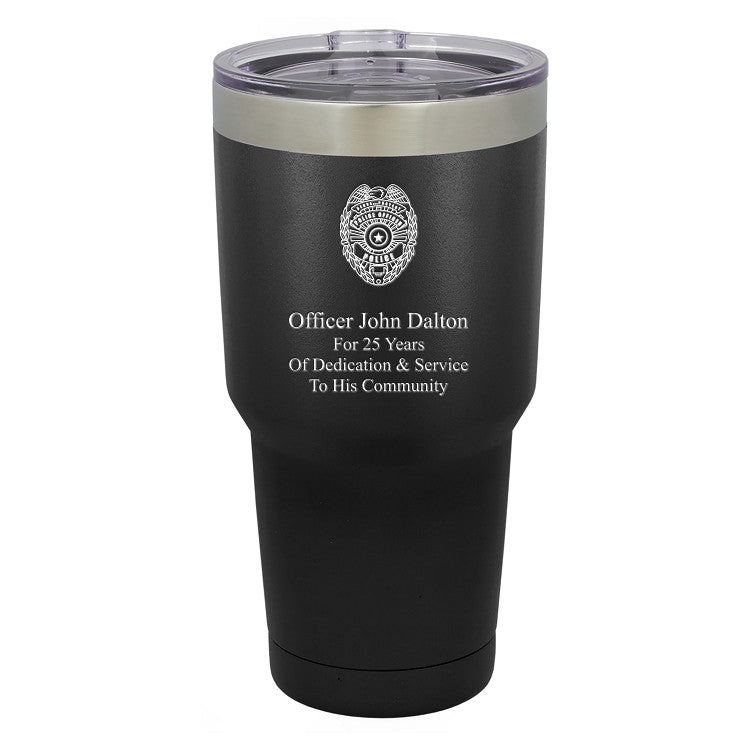 Police Shield Personalized 30 Ounce Tumbler