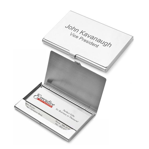 Polished Stainless Steel Business Card Holder - Executive Gift Shoppe