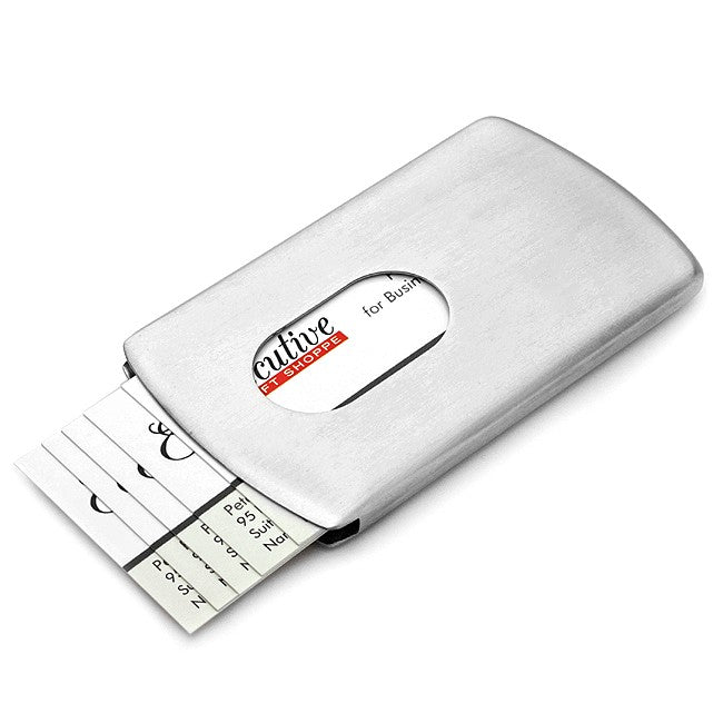 Finger Dispensing Stainless Steel Business Card Holder - Executive Gift Shoppe