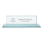 Distinguished Collection Lawyer Theme Personalized Crystal Desktop Name Plate