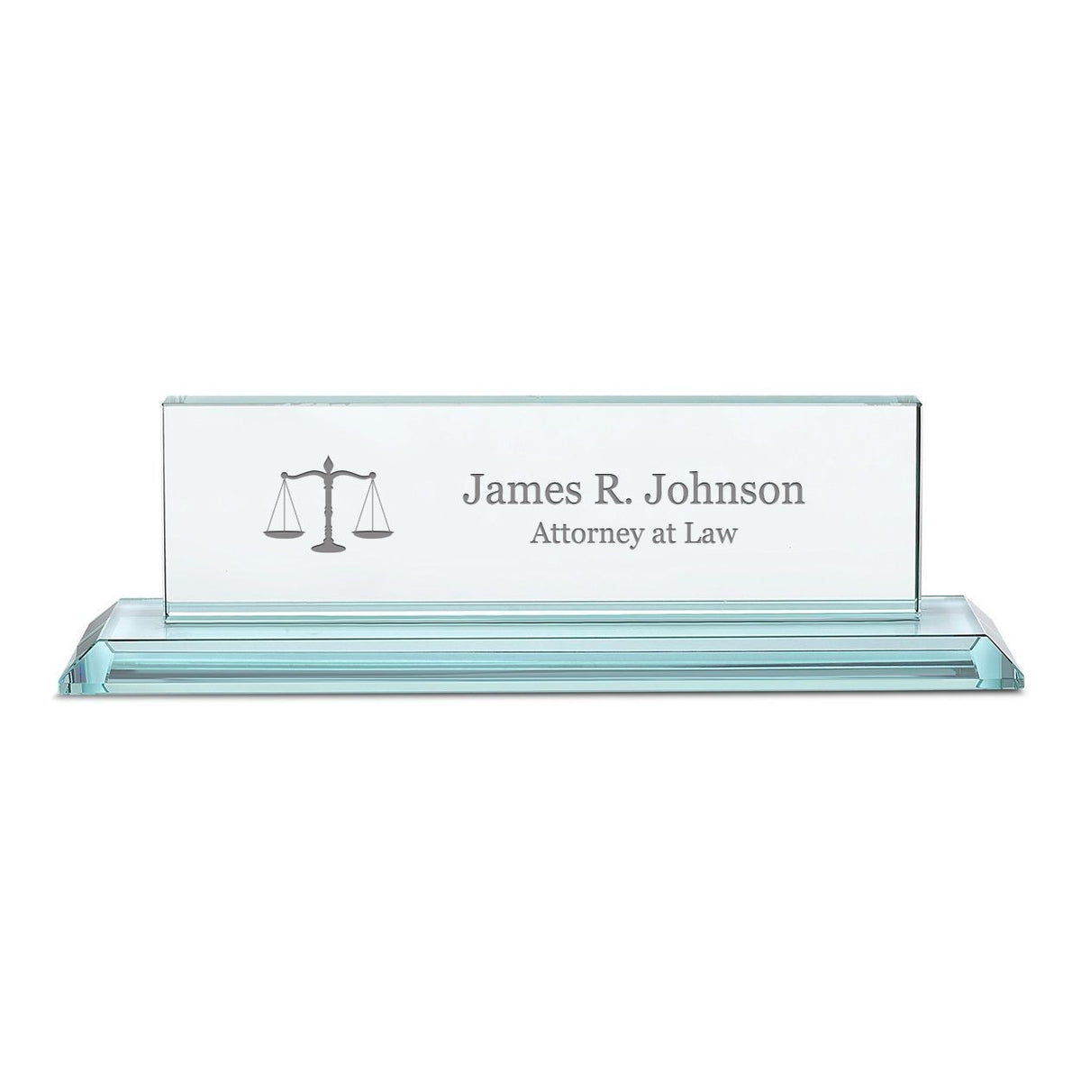 Distinguished Collection Lawyer Theme Personalized Crystal Desktop Name Plate
