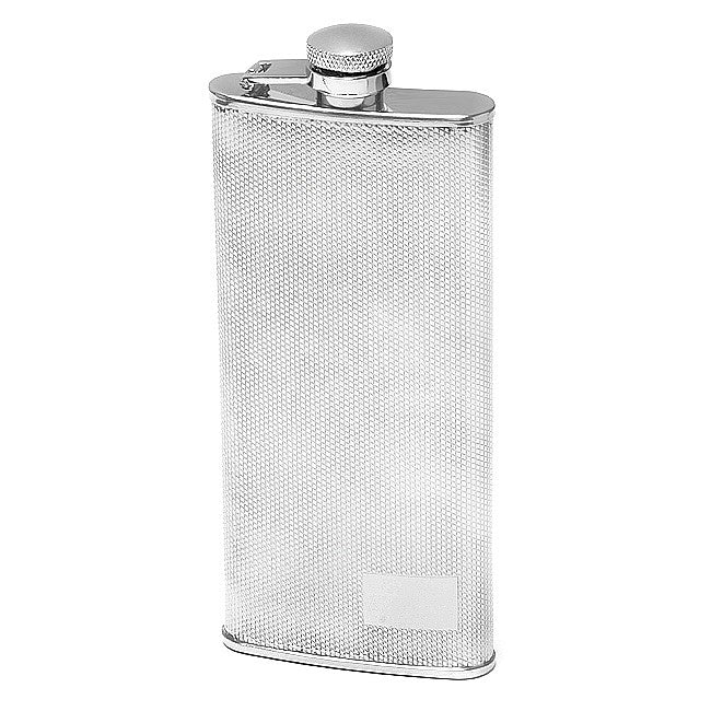 5 Ounce Slim Diamond Pattern Engraved Flask - Executive Gift Shoppe