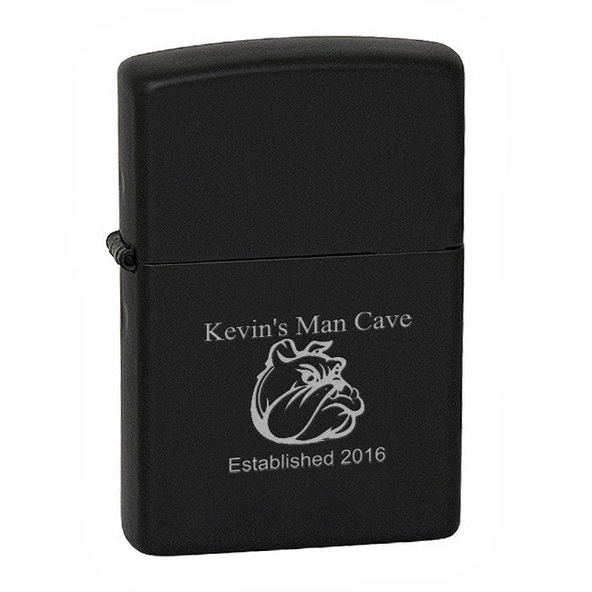 Man Cave Black Matte Engravable Zippo Lighter - ID# 218