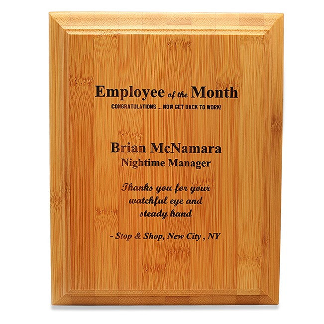 Employee Of The Month Bamboo Wall Plaque